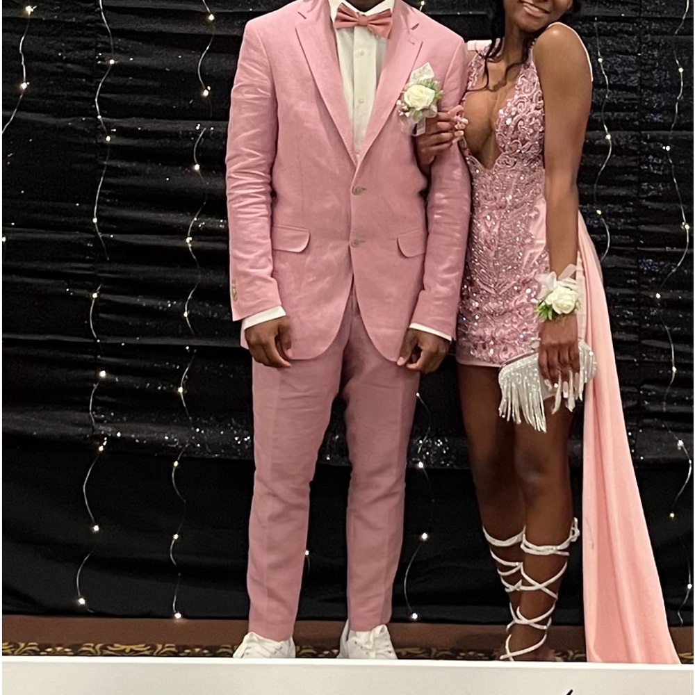 Ness Pink Beaded Prom Dress